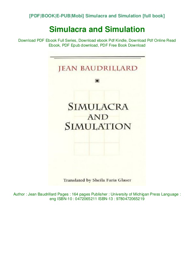 Simulacra and simulation pdf